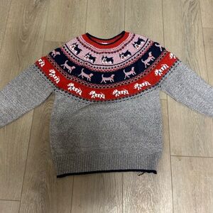Holiday Time Pink & Navy Fair Isle Dog Sweater